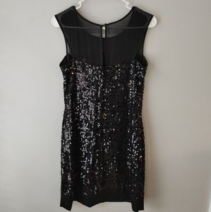 Max and Cleo Black Sequin Cocktail Dress